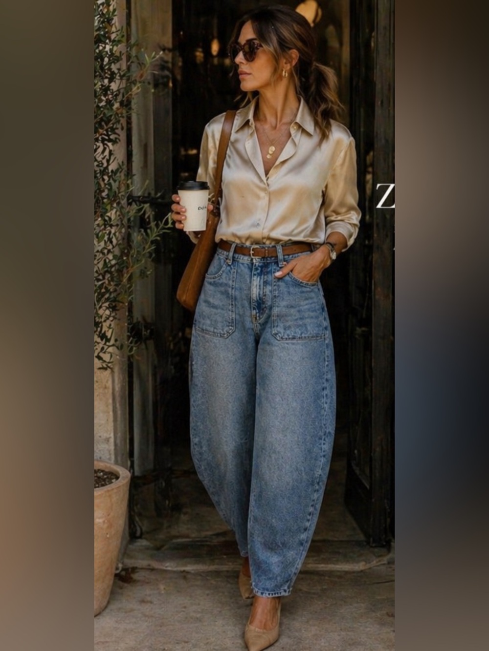 DL1961 Barrel Leg Jeans Size 27 | High Rise Relaxed Curved Leg Denim